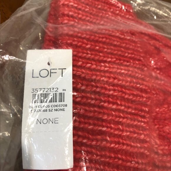 Loft Red Holiday Red Beanie Hat NWT - Picture 8 of 10